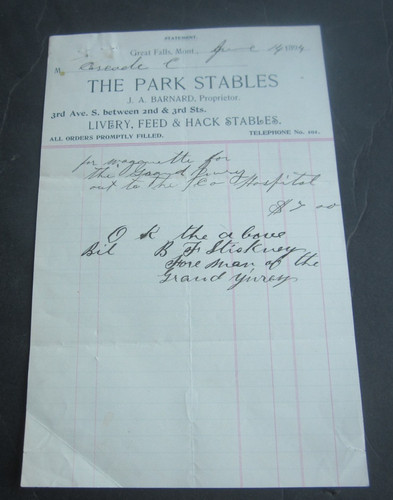 1894 park stables billhead - park,