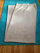 Door Curtain in Beige with flower  pattern sewn into it, 100" D , 57" W, pleat 