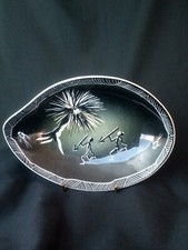 Australia Pottery Bowl, Hand Painted, Aboriginal Design