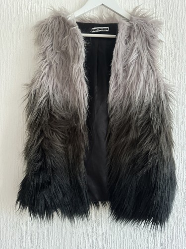 Grey black ombre shaggy fur - ombre,