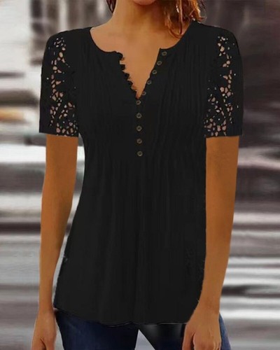 Womens lace neck tops - womens, v-neck