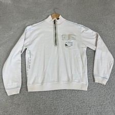 Rockport XCS Jumper Mens M Medium White Pullover  1/2 Zip Hich Neck Vtg 90s