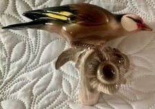 Rare vintage 1930-40 continental? porcelain wall hanging of a Goldfinch