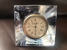 Caithness Glass Pyramid Paperweight Clock Purple & White Swirls - Untested