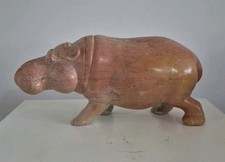 Large Vintage Carved Soapstone Hippo hippopotamus, Heavy 33cm RARE 