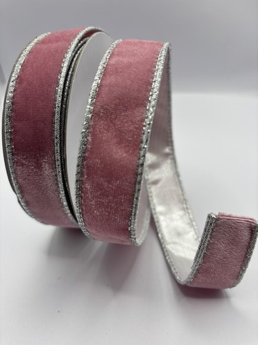 25mm wired pink velvet - pink,
