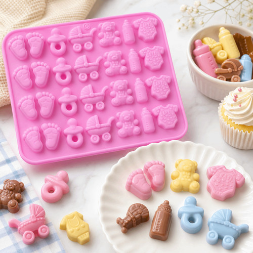 Baby shower silicone chocolate - baby,