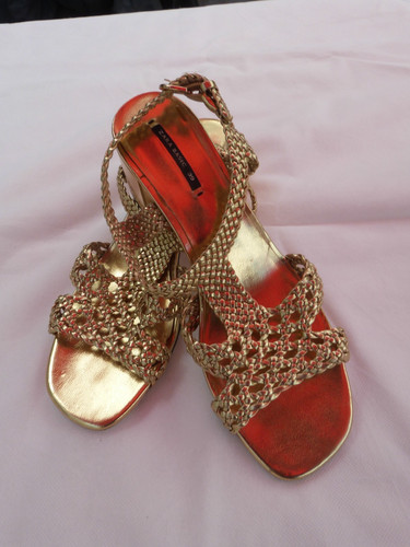 Ladies gold plaitted zara - gold,