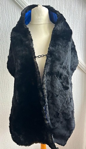Black fur stole shawl - stole,