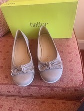 Hotter Size 5.5 STD (38.5) Nubuck Leather Beige Ballet Pumps (Jewel)