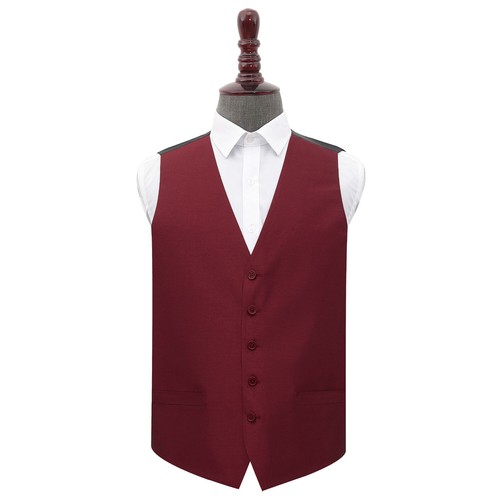 Burgundy mens waistcoat plain - burgundy,