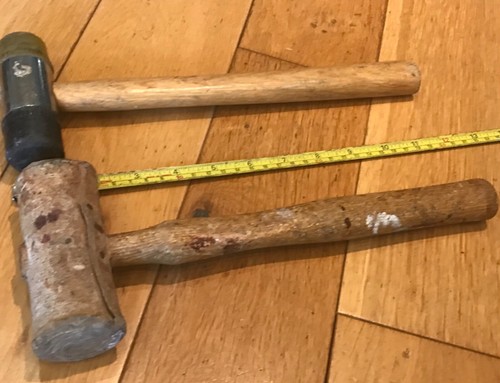 Vintage rolled rawhide hammer - vintage,