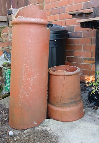 Old chimney pots clay - old,
