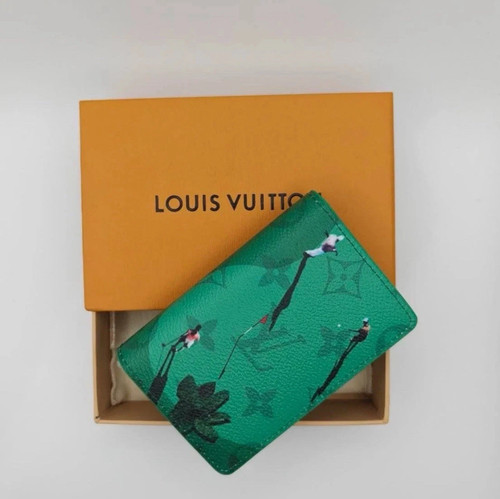 Green monogram golf wallet - green,