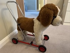 Vintage Merrythought Ride or Push Along Plush Dog