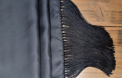 Men black satin scarf - satin,