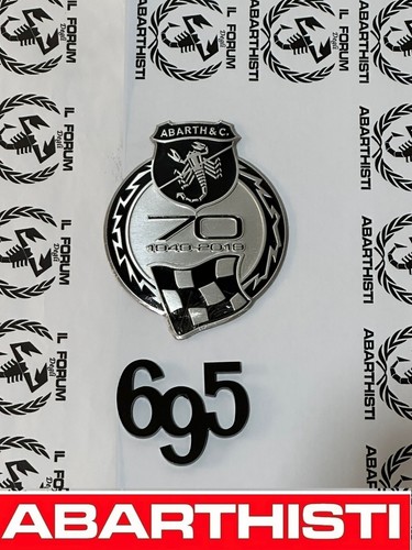 Abarth logo 695 metal black - logo,
