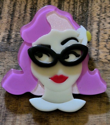 Modern acrylic handmade brooch - acrylic,