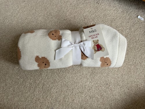 Spencer bear baby blanket - ms,