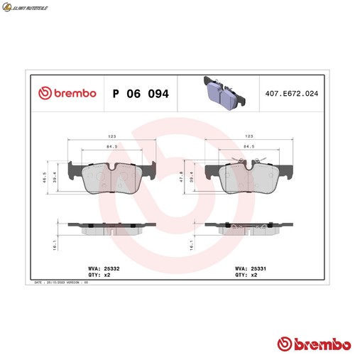 Brake pad set - brake,