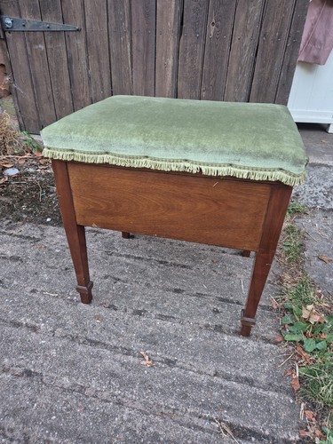 Edwardian mahogany piano stool - piano,