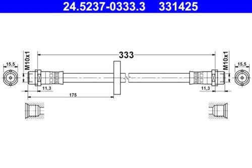 Brake hose ate fits - ate, corrado