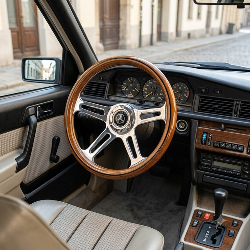 Real wood steering wheel - wood,