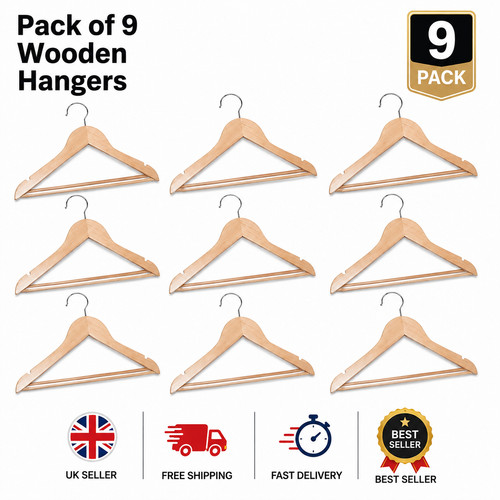 Prime wooden clothes hangers - hangers, 9
