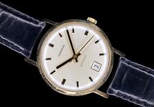 1970s 34mm Garrard 9ct gold dress watch, silver sunburst dial, Auto MSR S76 date