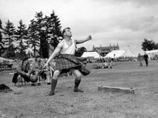 George Clark competing throwing 56lb weight by ring competition 1954 Old Photo