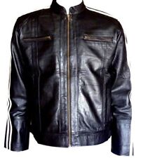 Mens Leather Stripes Jacket