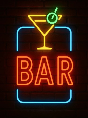 Neon effect cocktail bar metal - neon,