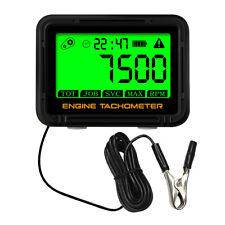 Digital LCD Engine Hour Meter Inductive Tachometer Gauge 0-18000 RPM New 2024