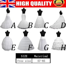 WEDDING BRIDAL DRESS PROM PETTICOAT HOOPS UNDERSKIRT CRINOLINE LARGE WAIST UK