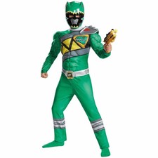 Green Ranger Muscle Power Rangers Dino Charge Superhero Child Boys Costume