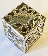 Rare Antique Silver Scroll Glass Paperweight Presented to Lord Mayor of London