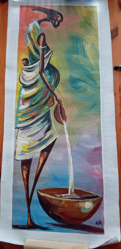 Hand painted african acrylic - african,