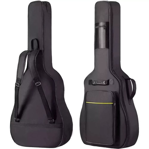 Black acoustic guitar bag full - acoustic,