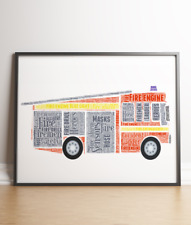 Personalised Fire Engine Word