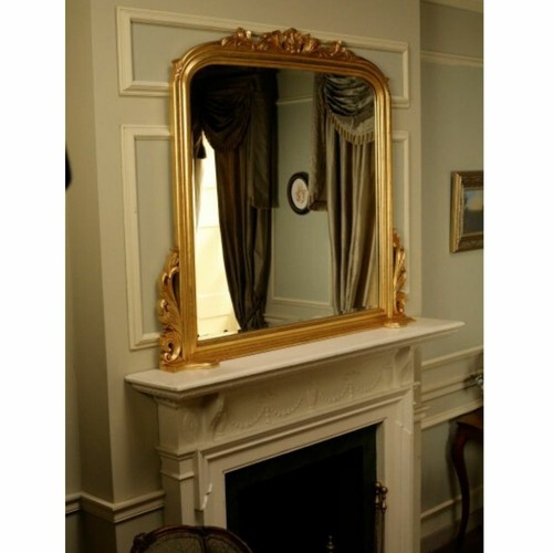 Gold overmantle mirror large - gold, |