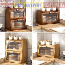 2 3 Tier Small Storage Cabinet Desktop Wood Display Box Table Top Makeup Case UK