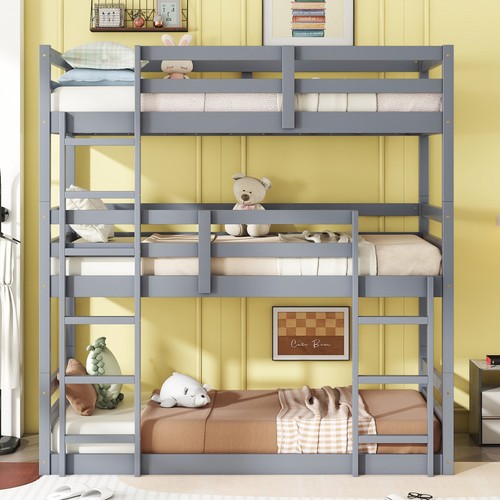 Triple rubber wood - wood, bunk