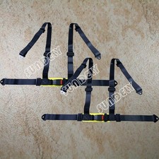 PAIR BLACK 3 4 POINT RACING SEAT BELT HARNESS Fit CAR/TRACK DAY/OFF ROAD BUGGY