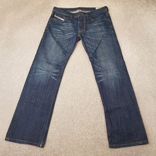 Diesel Mens Jeans 32x30 Blue Larkee 0806W Regular Straight Denim Button W32 L30