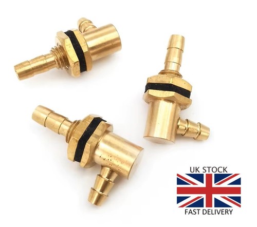 Fuel tank nipple outlet - tank, brass