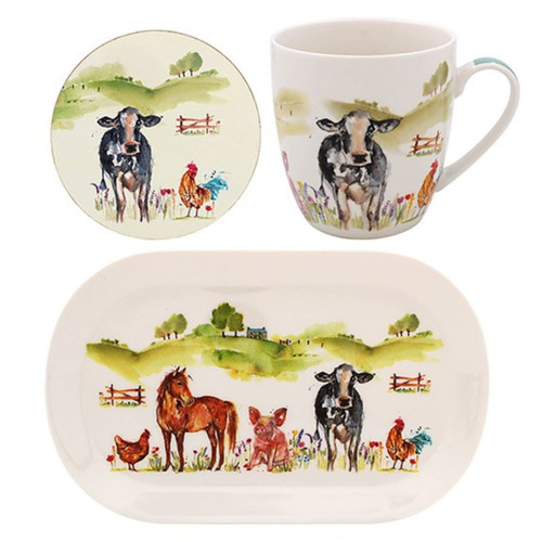 Farmyard design mug coaster - farmyard, mug,