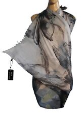 White/grey 180 cm beach wrap, scarf, sarong/pareo swimwear cover up Cotton new