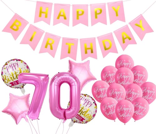Pink 70th birthday decorations - pink,