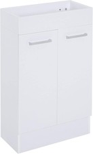 Under-Sink Bathroom Vanity with Ceramic Basin – Space-Saving White Cabinet