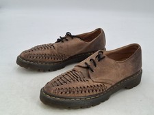 Dr Martens Ezra Mens Shoes Woven Leather Gaucho Finish Brown Size UK 8 EU 42